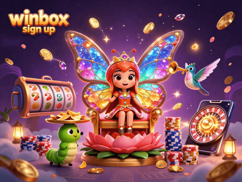 Engage in the thrilling winbox sign up for exciting slots and casino games amidst vivid 3D casino illustrations.