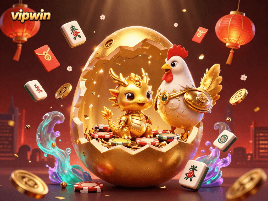 Spin and win with vipwin in a dazzling casino scene featuring golden rewards and festive elements.