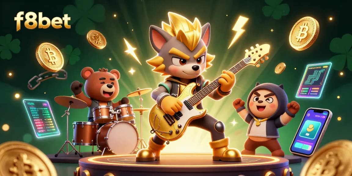Experience thrilling gameplay at f8bet with cartoon rock star characters and crypto elements boosting the excitement.