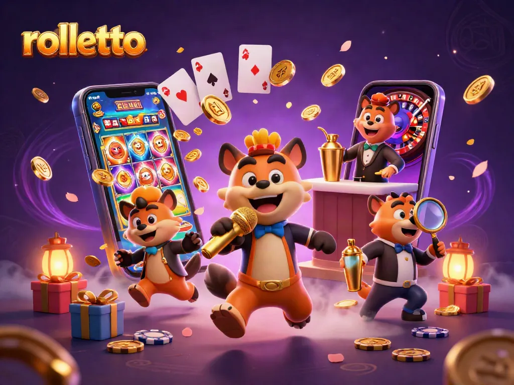 Experience rolletto's lively atmosphere with hyenas entertaining as a stand-up comedian and bartender in a casino club.