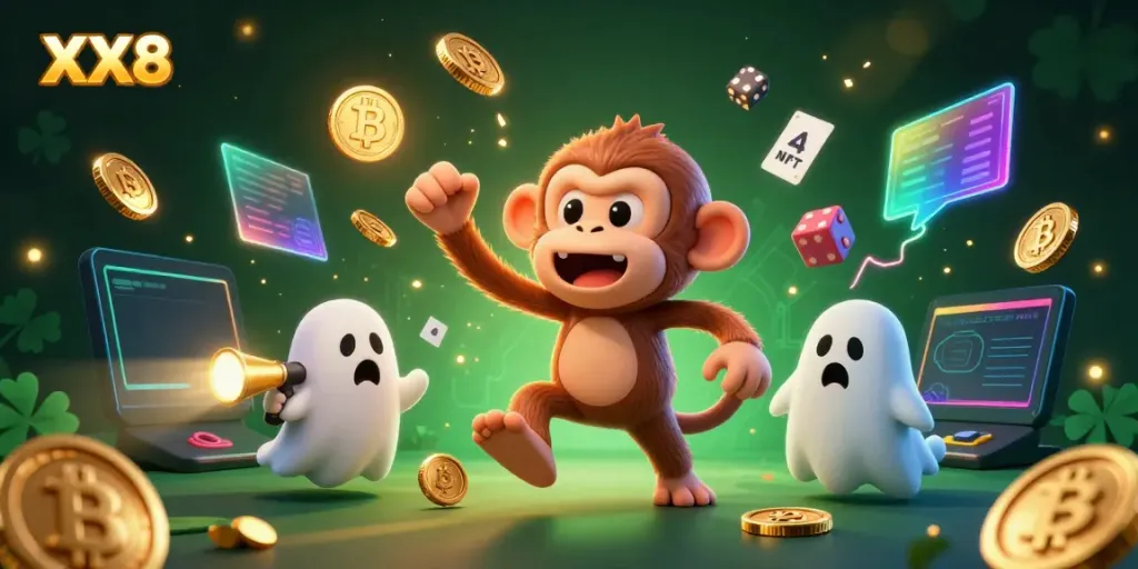 XX8 showcases spirited gambling in a lively haunted casino, with a playful poltergeist monkey and ghost-hunter puppy.