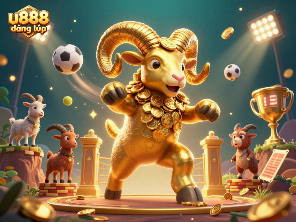 Engage with thrilling u888 đăng nhập gaming excitement, featuring a dynamic 3D illustration of gameplay elements.