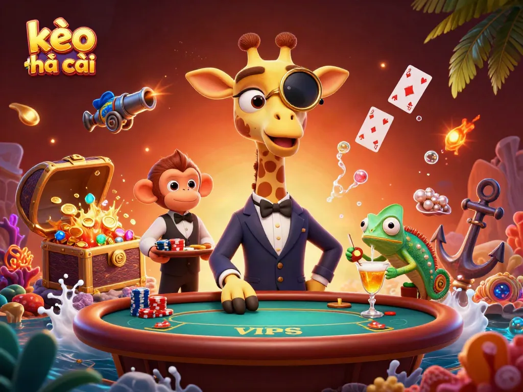 Experience thrilling action with kèo nhà cái as a charming giraffe engages at a poker table.