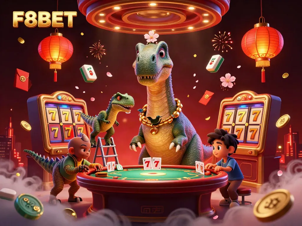 Experience thrilling gameplay at F8BET with a vibrant casino scene featuring unique characters and dynamic casino elements.