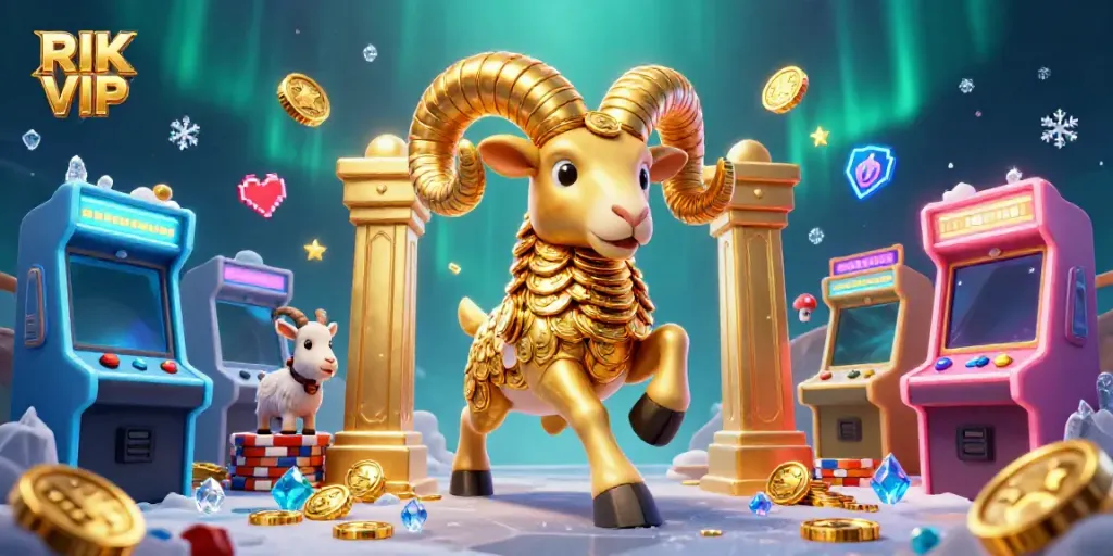 Experience the thrilling world of RIK VIP with dynamic game characters and vibrant casino elements.