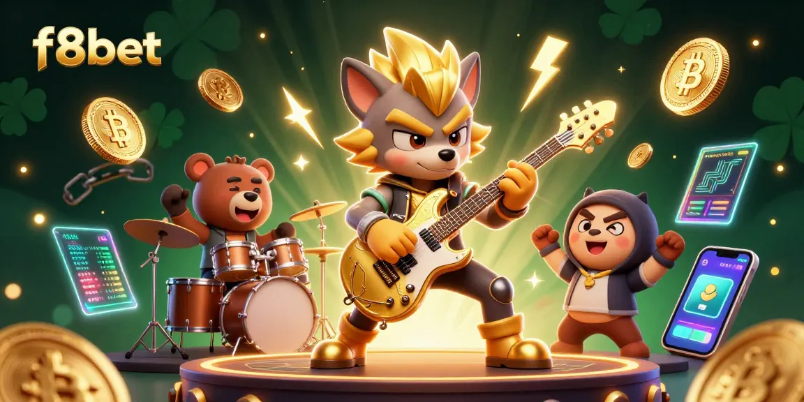 Experience thrilling gameplay at f8bet with cartoon rock star characters and crypto elements boosting the excitement.