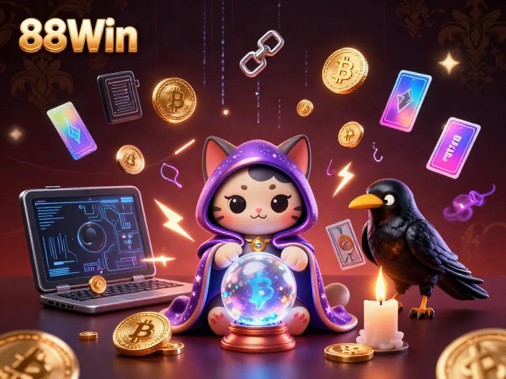 Engage in exciting gameplay with 88Win as vibrant characters illuminate a neon-lit casino scene.