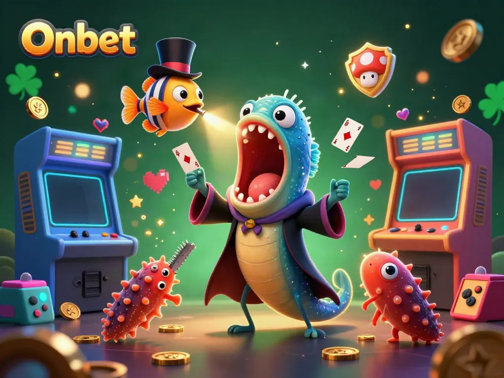Experience Onbet’s exciting casino magic act with unique underwater characters and vibrant gaming elements.