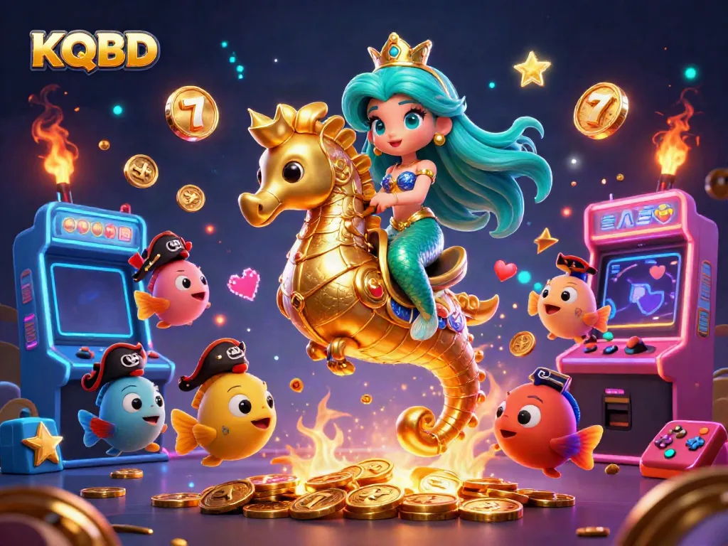 Spin the reels with KQBD's vibrant slots featuring a mermaid princess, seahorse, and pirate fish.