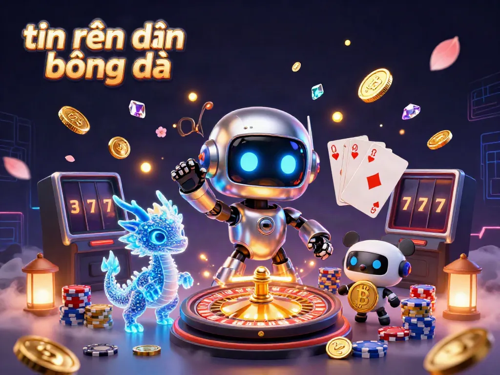 Experience thrilling sports betting insights with tin nhận định bóng đá in this vibrant 3D casino illustration.
