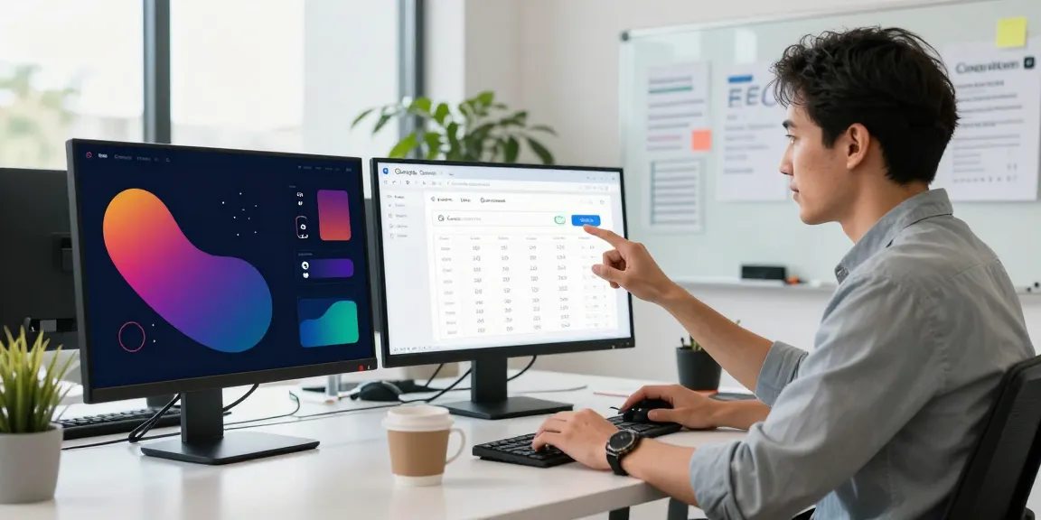 Marketer analyzing data for instant indexing strategies in a modern office.