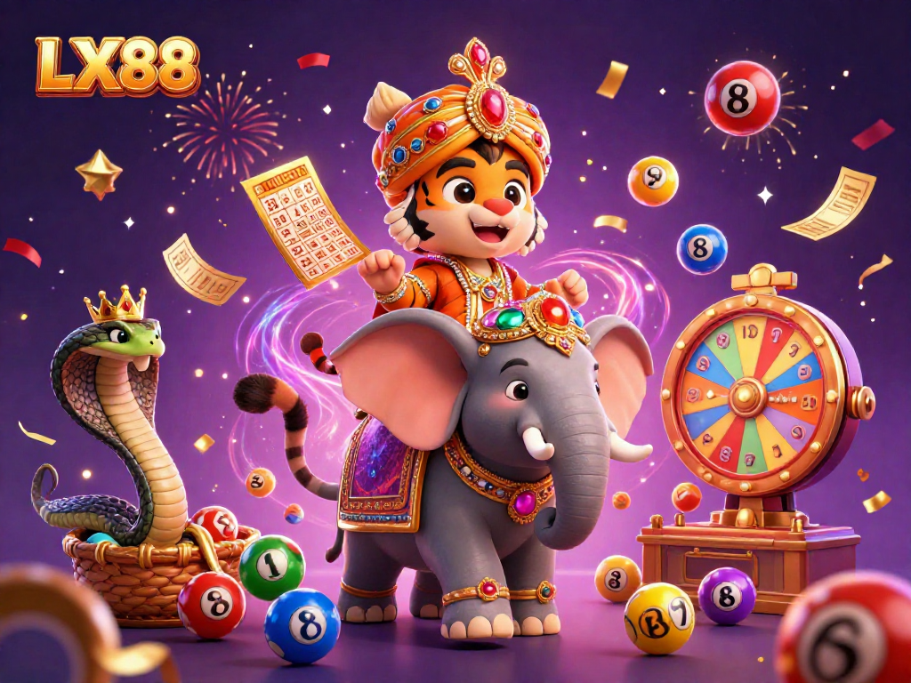 Join the fun at LX88 with an exhilarating 3D scene featuring unique characters and vibrant gambling elements.