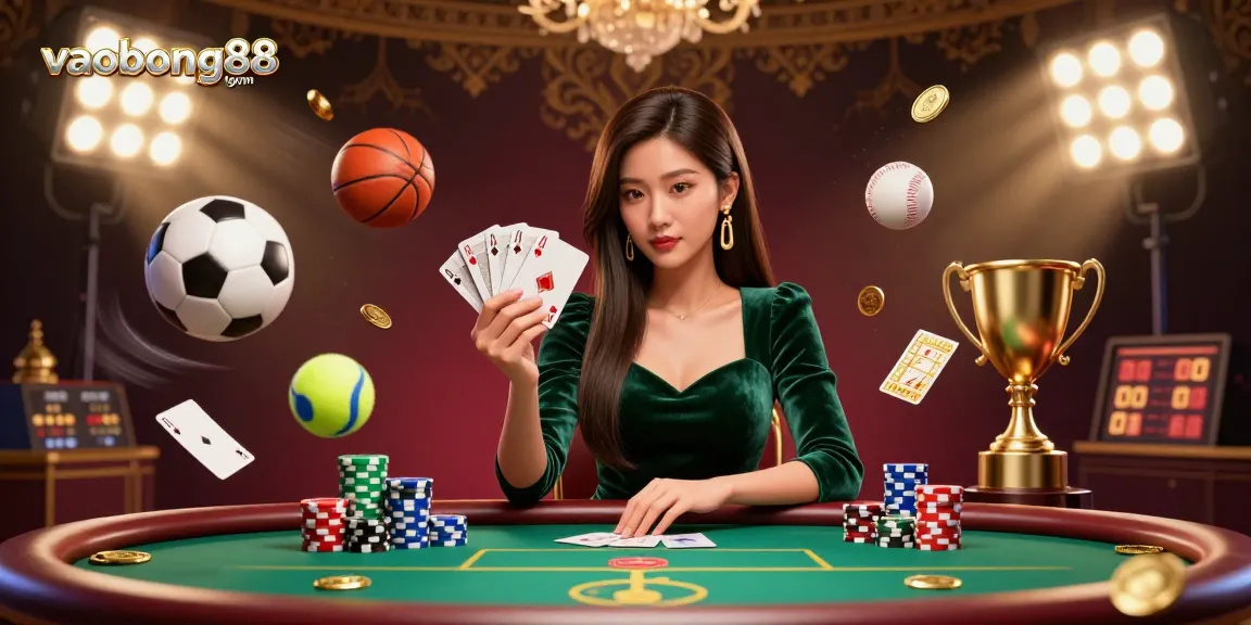Engage with vaobong88 1gom for thrilling sports betting at a luxury poker setup.