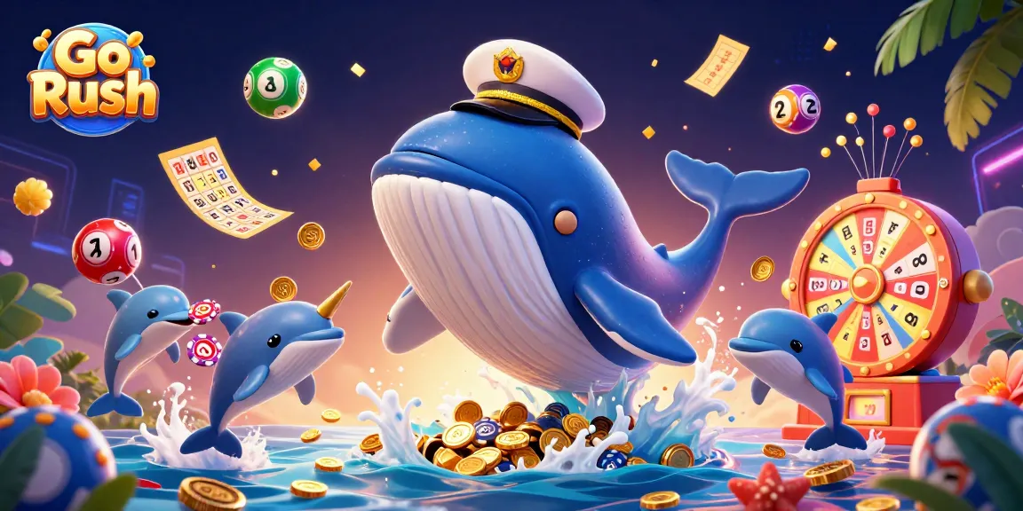 Experience the thrill of Go Rush in an action-packed 3D casino illustration showcasing dynamic characters and elements.