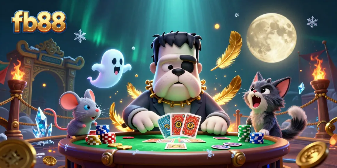 Experience thrilling gambling excitement with fb88, featuring a lively 3D scene with characters in a captivating casino.