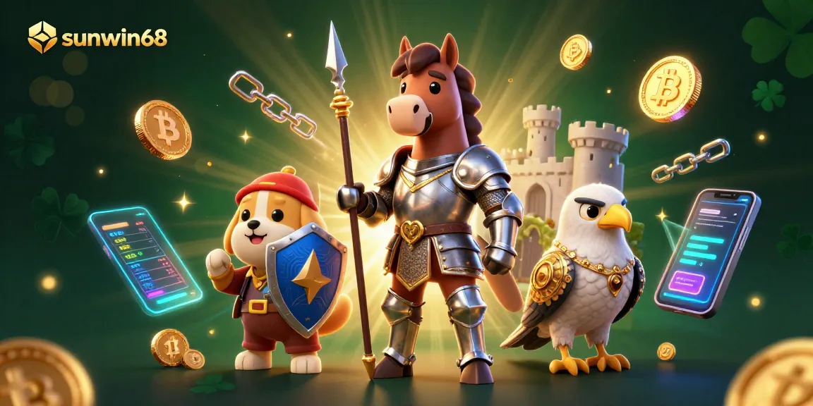 Engage with sunwin68’s vibrant gaming environment featuring dynamic characters and crypto elements.