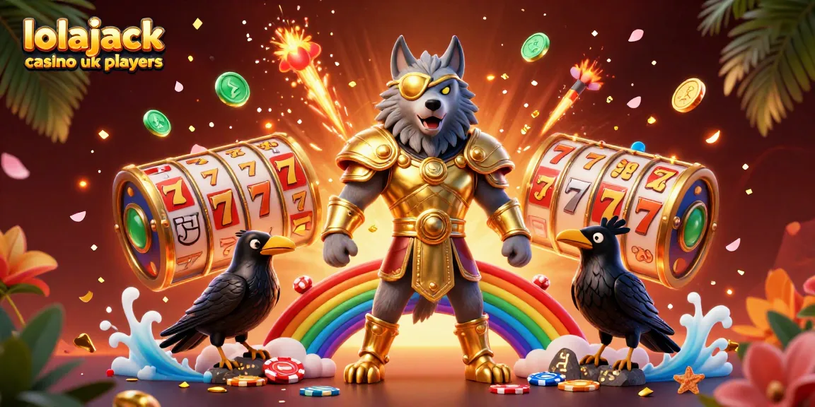 Experience thrilling gaming at lolajack casino uk players with a vibrant 3D illustration full of excitement.