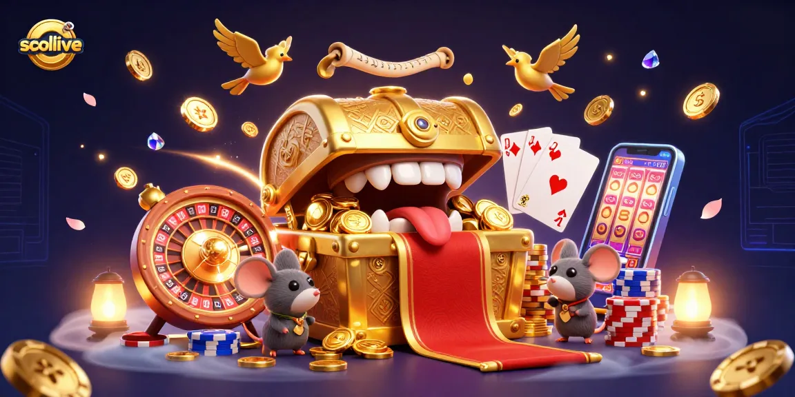 Immerse in a vibrant socolive-themed casino scene with dynamic elements, cascading treasures, and rich visuals.