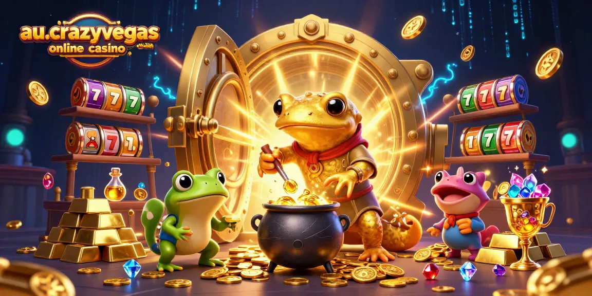 Experience thrilling gameplay at au.crazyvegas.com online casino australia with slot reels and golden treasures.