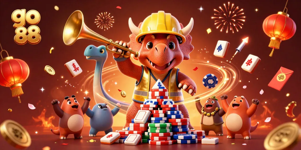 Join the excitement at go 88 with engaging games and vibrant celebrations in this 3D illustration.