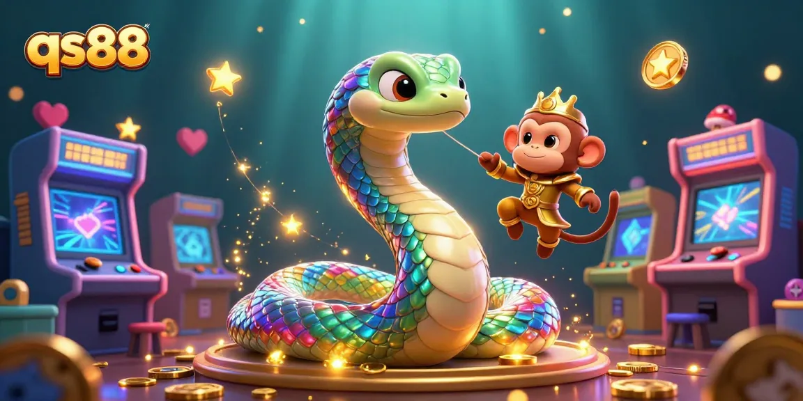 Experience the thrill at qs88 with a lively casino scene featuring vibrant characters and dynamic game elements.