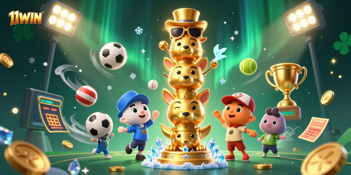 Catch the excitement at 11WIN with vibrant sports and casino elements in a dynamic scene.