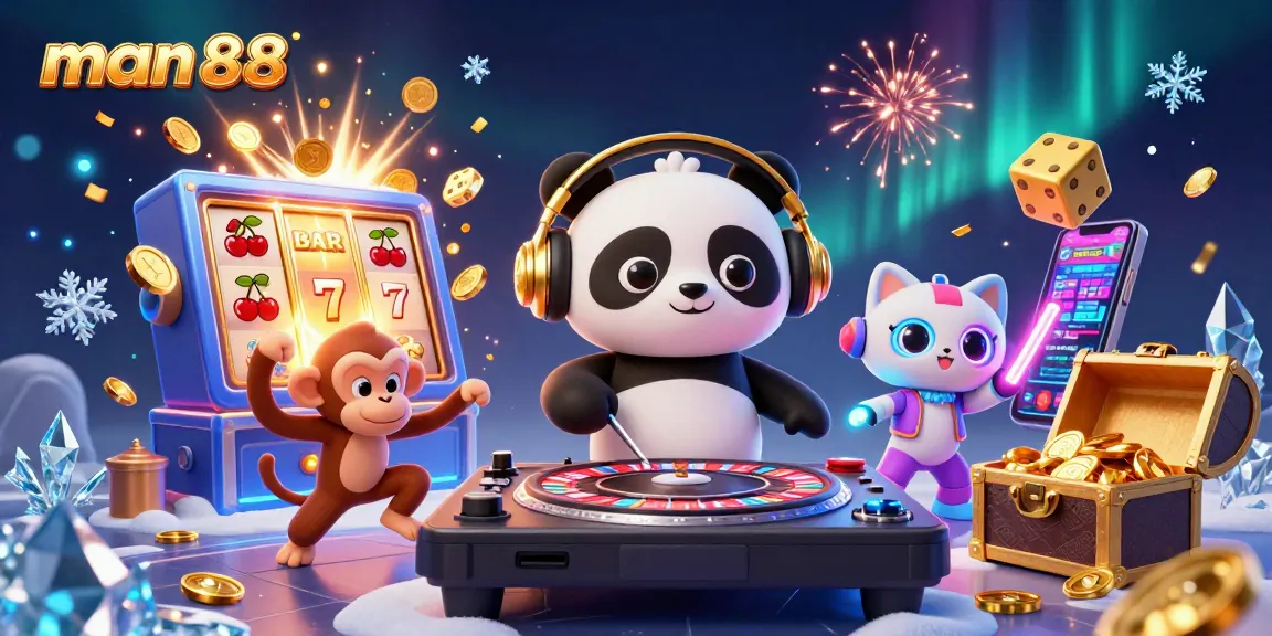 Experience man88 thrilling jackpots with DJ panda, breakdancing monkey, and rave kitten!