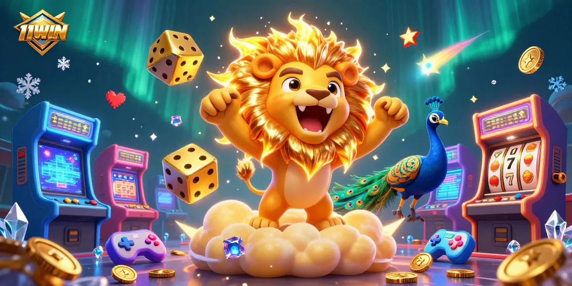 Experience thrilling game action with 11WIN, featuring vibrant 3D characters and stunning casino elements.